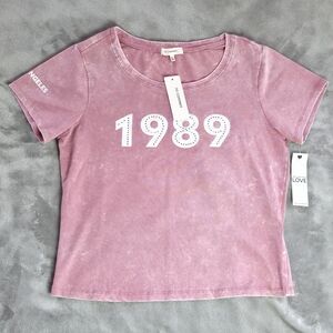 No Comment Pink Graphic T-Shirt 1987 Los Angeles Short Sleeve Size XL NWT